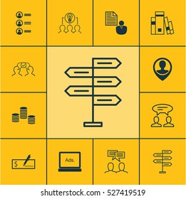 Set Of 12 Universal Editable Icons. Can Be Used For Web, Mobile And App Design. Includes Elements Such As Dialogue, Collaborative Solution, Digital Media And More.