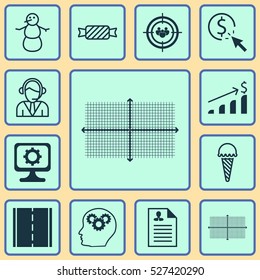 Set Of 12 Universal Editable Icons. Can Be Used For Web, Mobile And App Design. Includes Elements Such As Sweet, Winter, PPC And More.