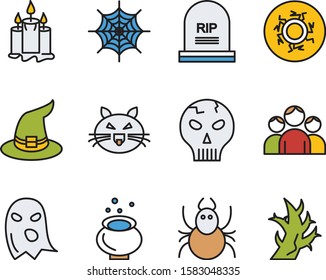 Set Of 12 Universal Icons For Mobile Application and websites
