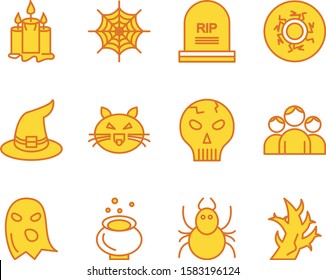 Set Of 12 Universal Icons For Mobile Application and websites
