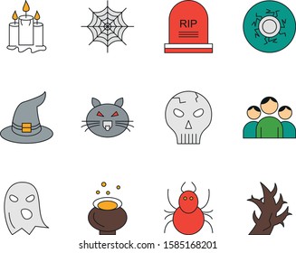 Set Of 12 Universal Icons For Mobile Application and websites
