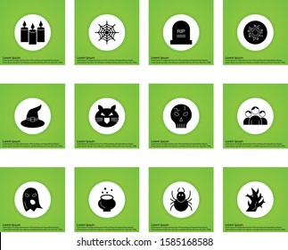 Set Of 12 Universal Icons For Mobile Application and websites
