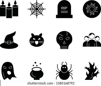 Set Of 12 Universal Icons For Mobile Application and websites
