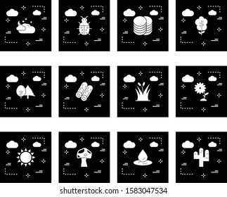 Set of 12 Universal Pixel Perfect Icons for your project
