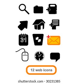 set of 12 vector web icons