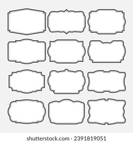 Set of 12 vintage vector frames
