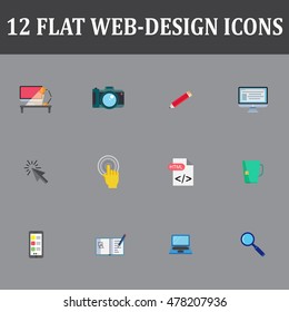 set of 12 web design vector icons