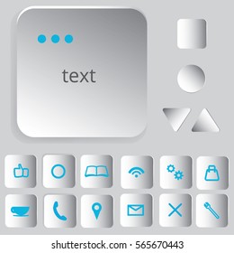 Set of 12 web icons with buttons