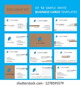Set of 12 Writing  Creative Busienss Card Template. Editable Creative logo and Visiting card background