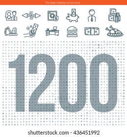 Set of 1200 line icons. The great collection about business, education, man and woman, transport and medicine and other themes.