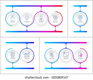 Set 1,2,3,4 circle shapes components Infographic. Modern business circle origami style one, two, three, four options banner. infographics illustration, workflow layout, number options, web design set