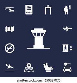Set Of 13 Aircraft Icons Set.Collection Of Automobile, Location, Vip And Other Elements.