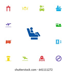 Set Of 13 Airplane Icons Set.Collection Of Forbidden, Vip, Leaving And Other Elements.