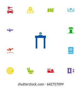 Set Of 13 Airplane Icons Set.Collection Of Location, Restaurant, Passport And Other Elements.
