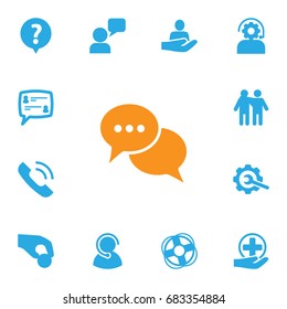 Set Of 13 Backing Icons Set.Collection Of Friendship, Gear, Safe Ring And Other Elements.