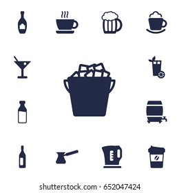 Set Of 13 Beverages Icons Set.Collection Of Cup, Fridge, Drink And Other Elements.