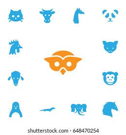 Set Of 13 Brute Icons Set.Collection Of Diver, Ape, Steed And Other Elements.