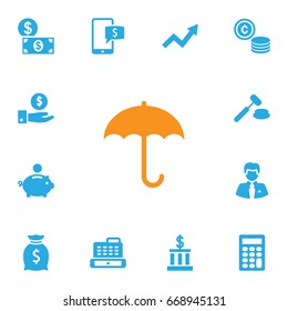 Set Of 13 Budget Icons Set.Collection Of Grown, Worker, Sack And Other Elements.