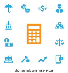 Set Of 13 Budget Icons Set.Collection Of Online Banking, Cashbox, Balance And Other Elements.
