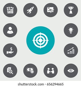 Set Of 13 Business Icons Set.Collection Of Writing, Sponsor, Call Center And Other Elements.