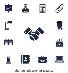 Set Of 13 Cabinet Icons Set.Collection Of Mail, Trash Can, Laptop And Other Elements.