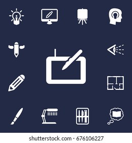 Set Of 13 Constructive Icons Set.Collection Of Stand , Look, Idea Elements.