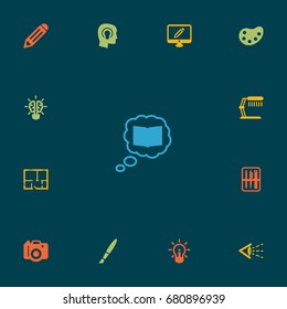 Set Of 13 Constructive Icons Set.Collection Of Photo, Science, Case And Other Elements.