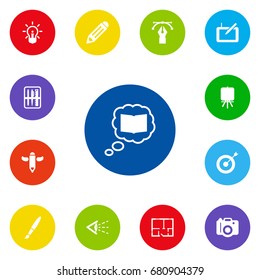 Set Of 13 Constructive Icons Set.Collection Of Pen, Concept, Look And Other Elements.