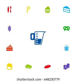 Set Of 13 cooking Icons Set.Collection Of Potholders, Striped Lollipop, Sweetmeat And Other Elements.