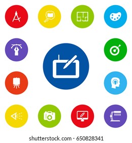 Set Of 13 Creative Icons Set.Collection Of Photo, Artist, Idea And Other Elements.