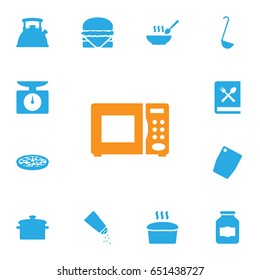 Set Of 13 Culinary Icons Set.Collection Of Jar, Loaf, Broth And Other Elements.