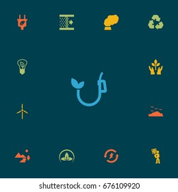 Set Of 13 Ecology Icons Set.Collection Of Nature, Cleaning, Contamination And Other Elements.