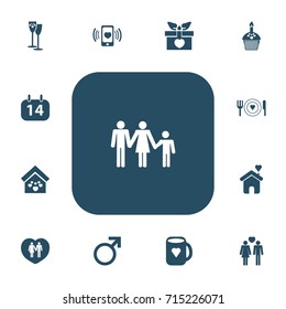 Set Of 13 Editable Amour Icons. Includes Symbols Such As Muffin, Calendar, Male Sign And More. Can Be Used For Web, Mobile, UI And Infographic Design.