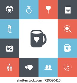 Set Of 13 Editable Amour Icons. Includes Symbols Such As Valentine Balloons, Trappings, Heartbeat And More. Can Be Used For Web, Mobile, UI And Infographic Design.