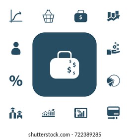 Set Of 13 Editable Analytics Icons. Includes Symbols Such As Pay Redeem, Profit, User And More. Can Be Used For Web, Mobile, UI And Infographic Design.