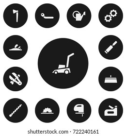 Set Of 13 Editable Apparatus Icons. Includes Symbols Such As Bailer, Putty Knife, Saw And More. Can Be Used For Web, Mobile, UI And Infographic Design.