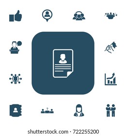 Set Of 13 Editable Business Icons. Includes Symbols Such As Unity, Talent, Talking Man And More. Can Be Used For Web, Mobile, UI And Infographic Design.