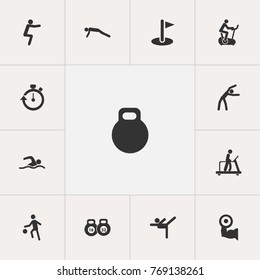 Set Of 13 Editable Healthy Icons. Includes Symbols Such As Stopwatch, Weightlifting, Workout And More. Can Be Used For Web, Mobile, UI And Infographic Design.