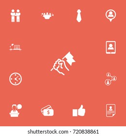 Set Of 13 Editable Job Icons. Includes Symbols Such As Cravat, Meeting, Location And More. Can Be Used For Web, Mobile, UI And Infographic Design.