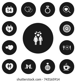 Set Of 13 Editable Passion Icons. Includes Symbols Such As Butterfly, Coffee Cup, Aim And More. Can Be Used For Web, Mobile, UI And Infographic Design.