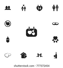 Set of 13 editable passion icons. Includes symbols such as claw, matrimony, home and more. Can be used for web, mobile, UI and infographic design.