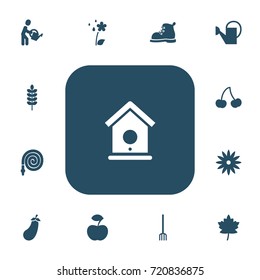 Set Of 13 Editable Planting Icons. Includes Symbols Such As Berry, Botany, Leaf And More. Can Be Used For Web, Mobile, UI And Infographic Design.