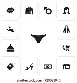 Set Of 13 Editable Shopping Icons. Includes Symbols Such As Lady Aspect, Badge, Grocery And More. Can Be Used For Web, Mobile, UI And Infographic Design.