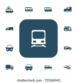 Set Of 13 Editable Transportation Icons. Includes Symbols Such As Van, Lorry, Suv And More. Can Be Used For Web, Mobile, UI And Infographic Design.