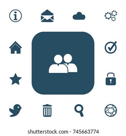 Set Of 13 Editable Web Icons. Includes Symbols Such As Group, Network, Faq And More. Can Be Used For Web, Mobile, UI And Infographic Design.