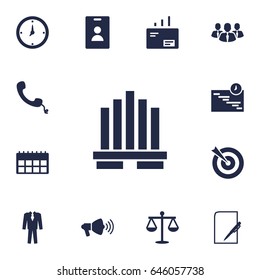 Set Of 13 Enterprise Icons Set.Collection Of Pen, Goal, Graph And Other Elements.