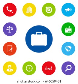 Set Of 13 Enterprise Icons Set.Collection Of Message, Worker, Time And Other Elements.