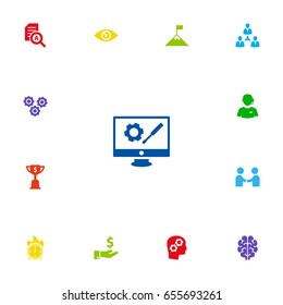 Set Of 13 Idea Icons Set.Collection Of Unity, Sponsor, Meeting And Other Elements.