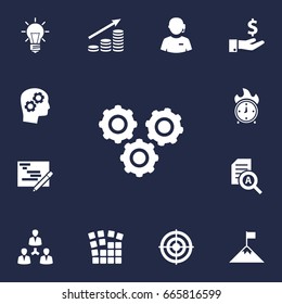 Set Of 13 Idea Icons Set.Collection Of Call Center, Gear, Writing And Other Elements.