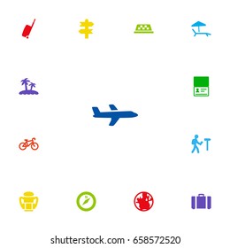 Set Of 13 Journey Icons Set.Collection Of Bike, Planet, Citizenship And Other Elements.